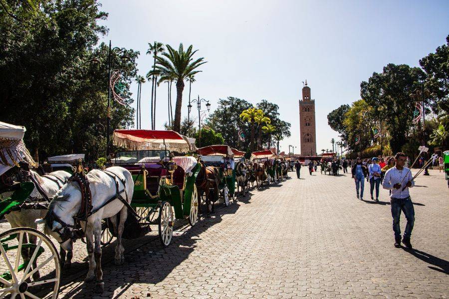 Schöne Reitkutsche in Marrakesch