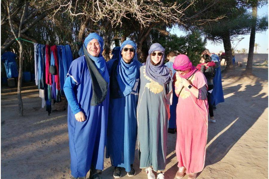 Kamelritt in der Palmeraie von Marrakesch