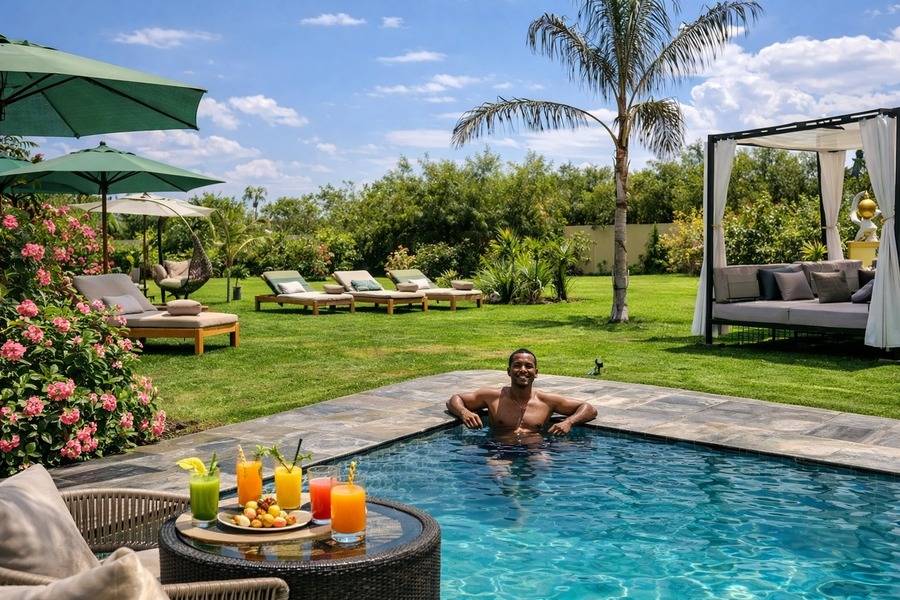  1 740 Heißluftballonfahrt bei Sonnenaufgang, Pool-Tagesticket & Mittagessen in Marrakesch
